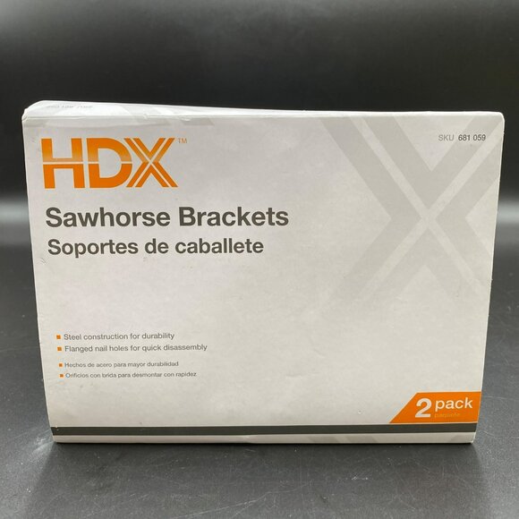 HDX Top Quality (2-Pack) Sawhorse Brackets/Steel Construction New in Box - Picture 1 of 9